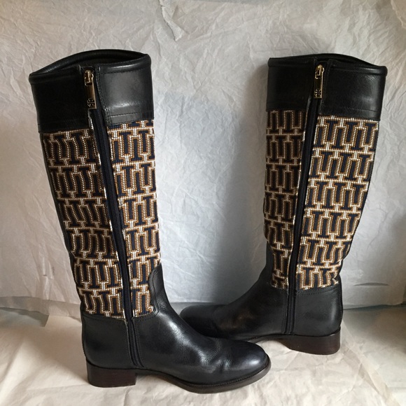 TORY BURCH SELMA NAVY BLUE KNEE BOOTS - Picture 4 of 8